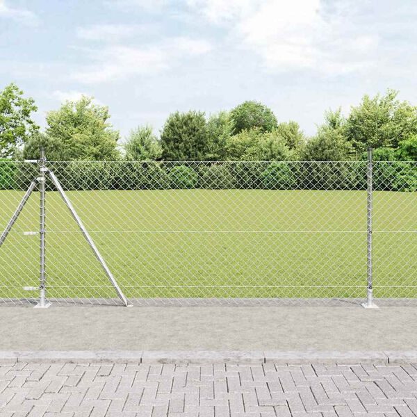 vidaXL Fence Post Silver 25 x 0.8 m (60 x 60 mm mesh) Steel