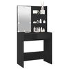 vidaXL Dressing Table with LED Black 74.5x40x141 cm