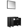 vidaXL Bathroom Furniture Set High Gloss Black Engineered Wood