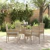 vidaXL Garden Dining Set 5 pcs Beige Poly rattan