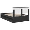vidaXL Bed Frame with Headboard Black 120 x 190 cm Solid Pine Wood
