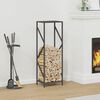 vidaXL Firewood Rack Black 34x25x100 cm Cold-rolled steel
