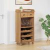 vidaXL Wine Cabinet ASKIM Brown 57 x 37 x 114 cm Solid pine wood
