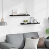 vidaXL Picture Frame Ledge Shelves 2 pcs Black 60x9x3 cm MDF