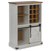 vidaXL Wine Cabinet HALDEN with Wine Racks and Sliding Door White Pine