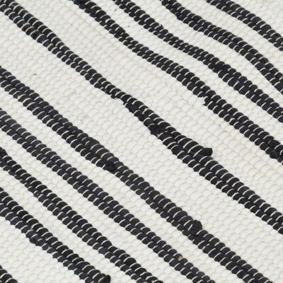 vidaXL Hand-woven Chindi Rug Cotton 80x160 cm Anthracite and White