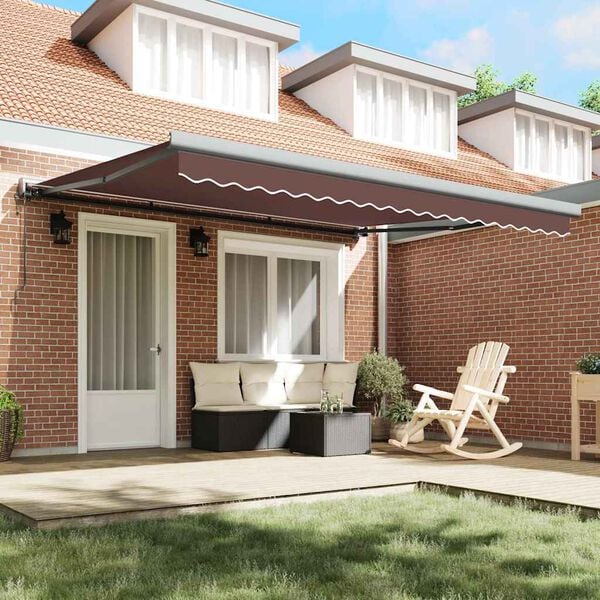 vidaXL Automatic Retractable Awning Brown 400x300 cm