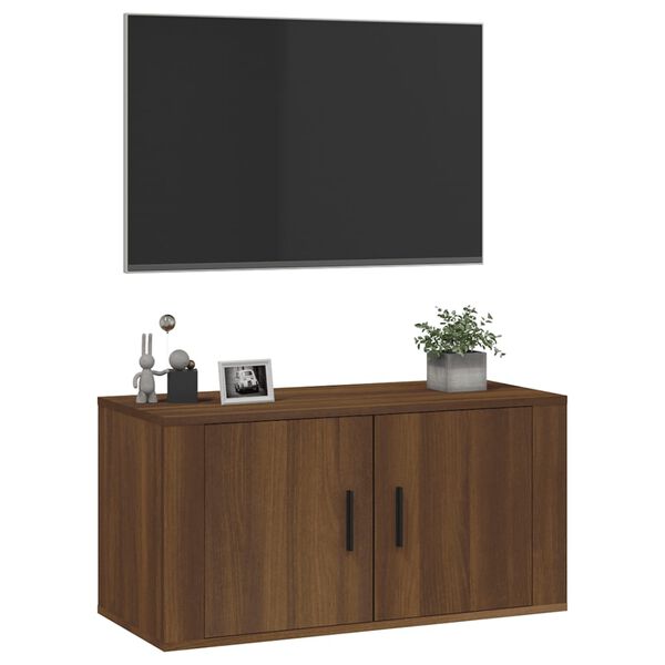 vidaXL Wall Mounted TV Cabinet Brown Oak 80x34.5x40 cm