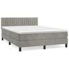 vidaXL Box Spring Bed with Mattress Light Grey 140x200 cm Velvet