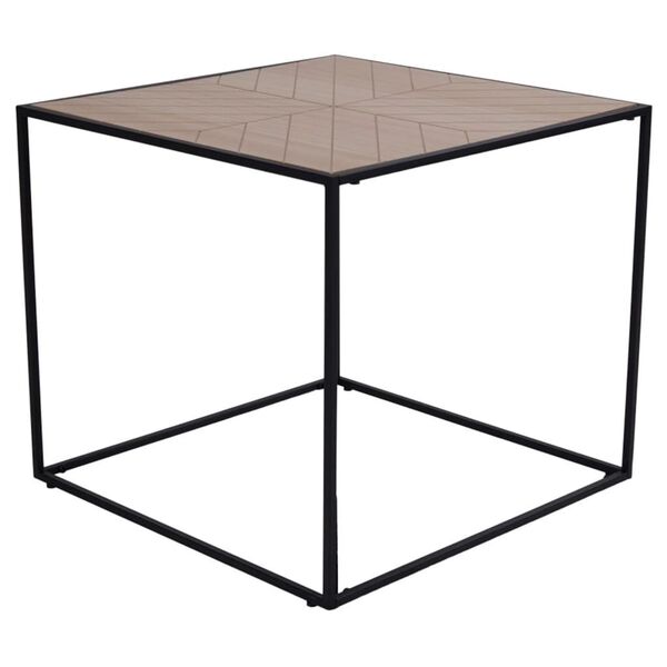House Nordic Side Table Johanna 50 cm Square Black and Natural