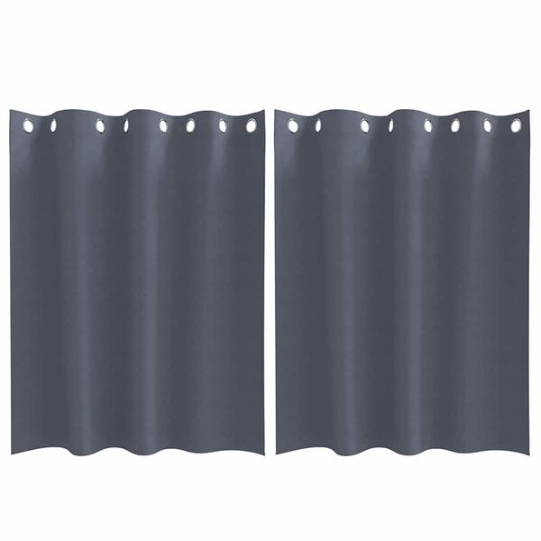 vidaXL Blackout Curtains with Rings 2 pcs Anthracite 140 x 140 cm