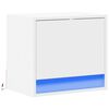 vidaXL Wall-mounted Bedside Cabinet with LED Lights White