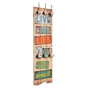 vidaXL Wall-mounted Coat Rack with 6 Hooks 120x40 cm LE LIFE