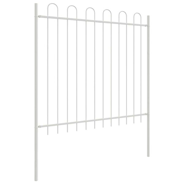 vidaXL Garden Fence 5 pcs White 8.5 x 1.5 m Powder-coated Steel