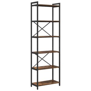 vidaXL Bookshelf 60 x 30 x 189.5 cm Engineered Wood Smoked Oak