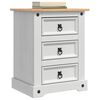 vidaXL Bedside Table with Drawer White 53 x 39 x 66 cm Solid Pine Wood