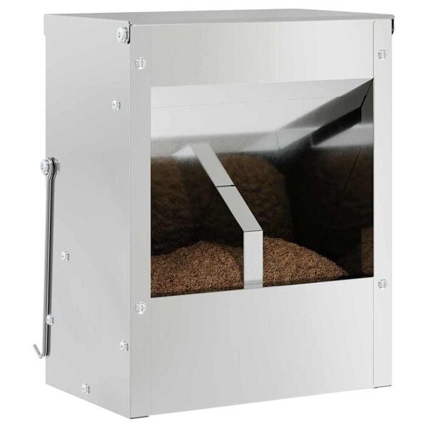 vidaXL Rabbit Feeder Silver 20 x 12.5 x 25 cm Galvanised Steel