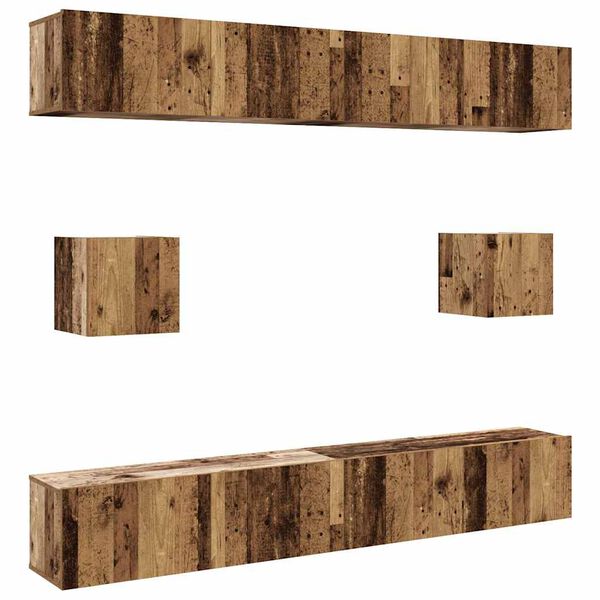 vidaXL 6 Piece TV Cabinet Set Wall-mounted Old Wood Engineered Wood