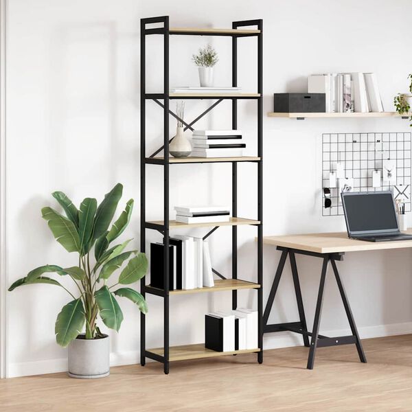 vidaXL Bookshelf Sonoma Oak 60 x 30 x 190 cm Engineered Wood