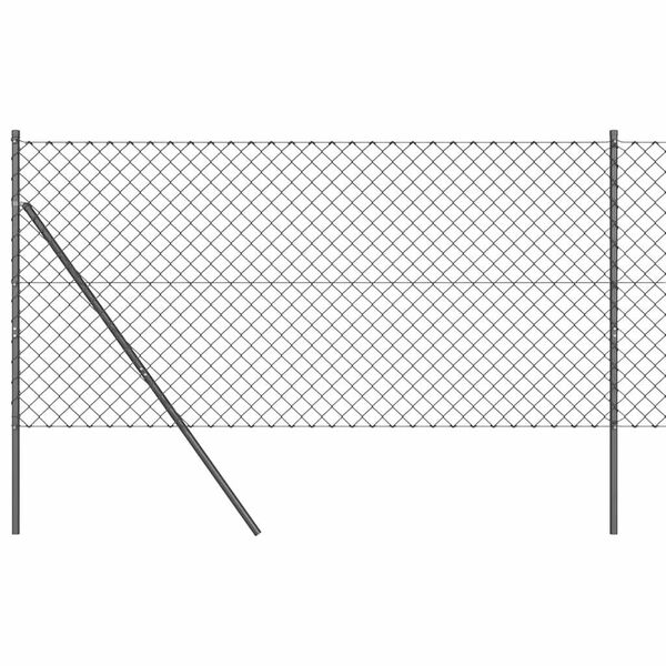 vidaXL Fence Post Grey 10 x 1.2 m (60 x 60 mm mesh) Steel and PVC