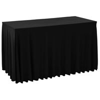 vidaXL 2 pcs Table Covers with Skirt Stretch 120x60.5x74 cm Black