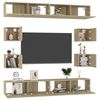 vidaXL 8 Piece TV Cabinet Set Sonoma Oak Engineered Wood