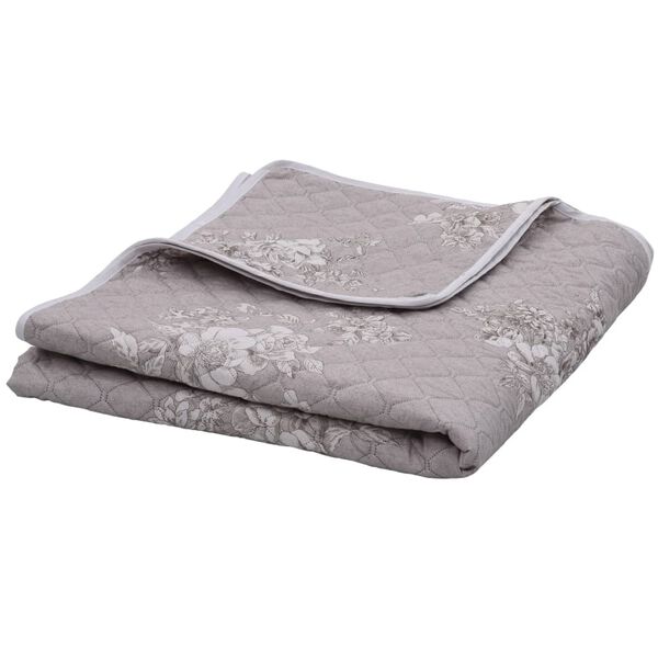 vidaXL Quilt Taupe 230x260 cm Ultrasonic Quilted Fabric