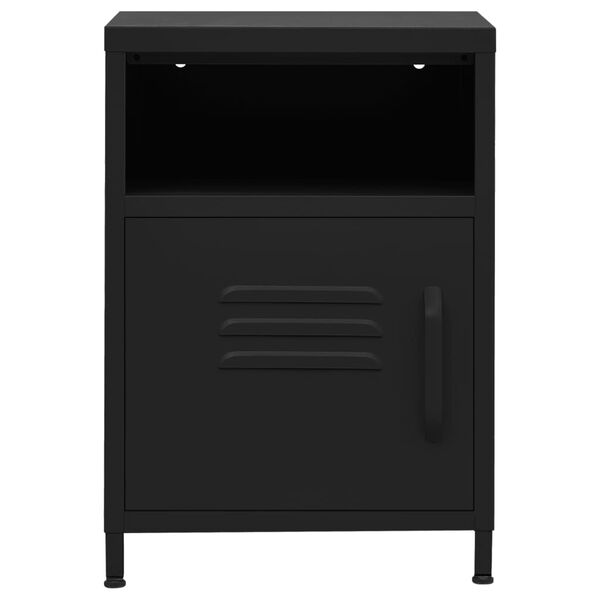 vidaXL Nightstands 2 pcs Black 35x35x51 cm Steel