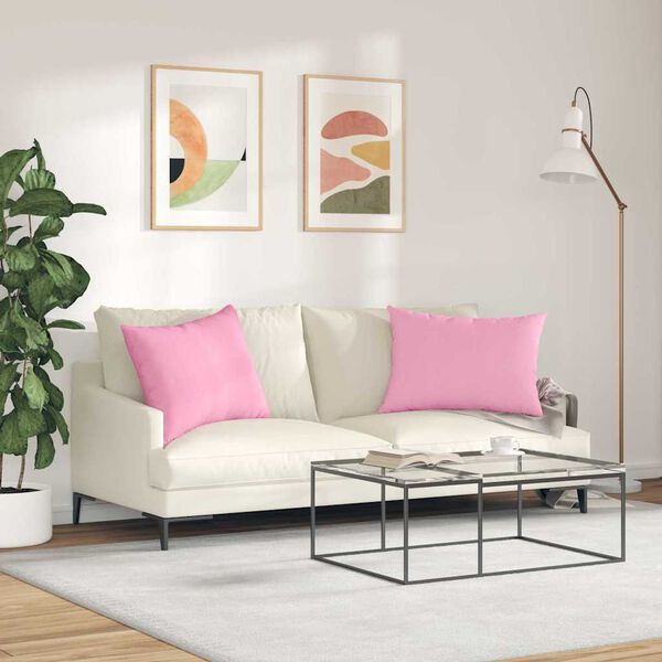 vidaXL Sofa Pillows 2 pcs Pink 70 x 50 cm Fabric