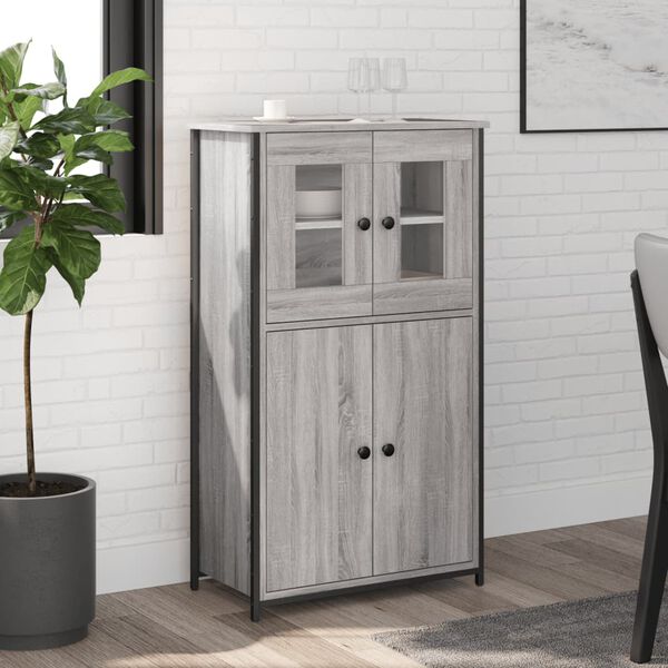vidaXL Highboard Grey Sonoma 62x32x106.5 cm Engineered Wood