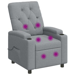 vidaXL Recliner Massage Chair Light Grey 75 x 95 x 101 cm Fabric