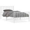 vidaXL Metal Bed Frame without Mattress with Footboard White 100x200cm