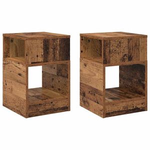 vidaXL End Table 2 pcs Old Wood 30.5 x 30 x 45 cm Engineered Wood