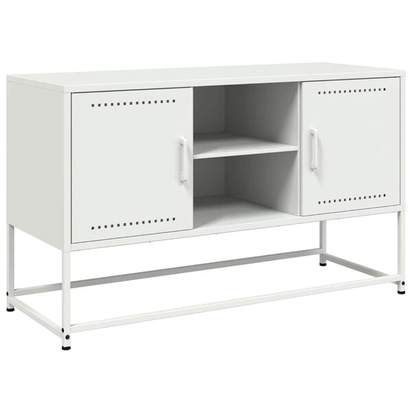 vidaXL TV Cabinet White 100.5x39x60.5 cm Steel