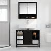 vidaXL Bathroom Cabinet Black Oak 80 x 33 x 60 cm Engineered Wood