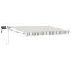 vidaXL Manual Retractable Awning with LEDs Light Grey and White