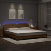 vidaXL Bed Frame with LED without Mattress "Zadar" Cappuccino 200x200 cm