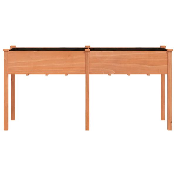 vidaXL Planter with Liner Brown 161x45x76 cm Solid Wood Fir