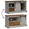 vidaXL TV Cabinet HALDEN with Sliding Door White 110x40x60 cm Solid Wood