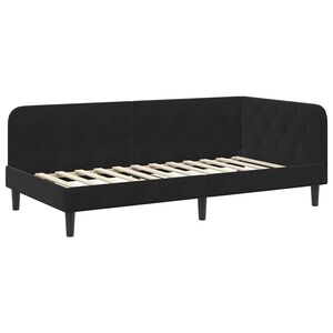 vidaXL Corner Bed Frame with Headboard Black 100 x 200 cm Velvet