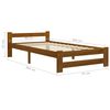 vidaXL Bed Frame without Mattress Honey Brown Solid Wood 90x200 cm (322005+321987)