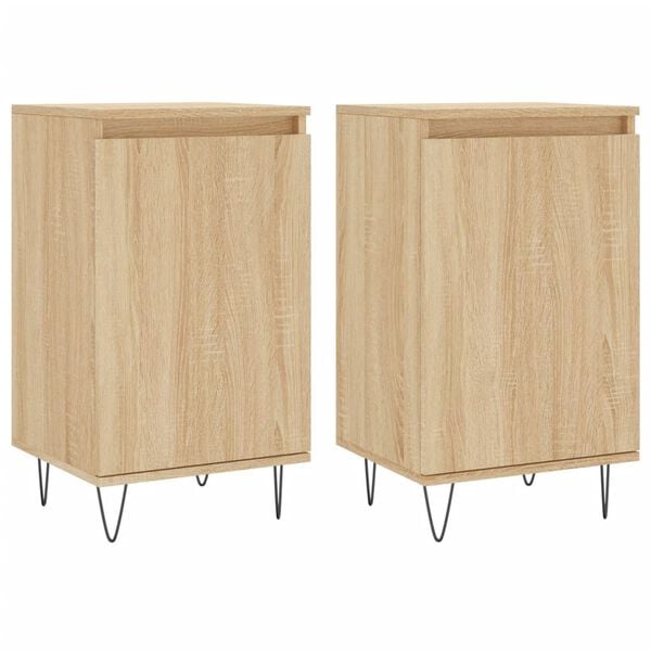 vidaXL Sideboards 2 pcs Sonoma Oak 40x35x70 cm Engineered Wood
