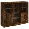 vidaXL Sideboards with LED Lights 3 pcs Smoked Oak Engineered Wood