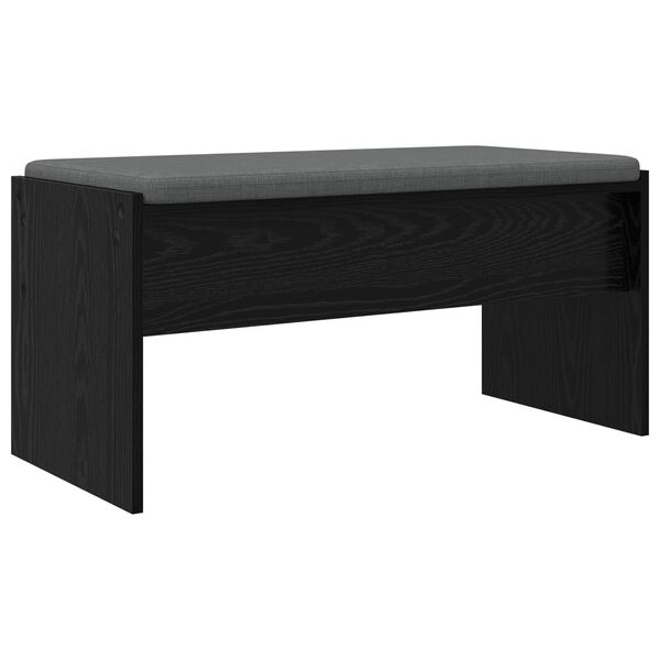 vidaXL Hall Bench with Cushion Black Oak 83 x 38 x 40 cm