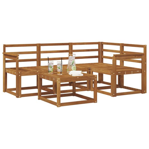 vidaXL Outdoor Sofa Set 5 pcs Natural Solid Acacia Wood