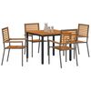vidaXL Garden Dining Set 5 pcs Grey and Brown Poly Rattan