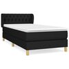 vidaXL Box Spring Bed with Mattress Black 90x200 cm Fabric