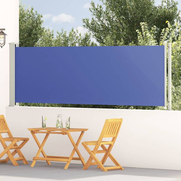 vidaXL Patio Retractable Side Awning 117x600 cm Blue