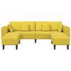 vidaXL Velvet Sofa with Cushion 3 pcs Yellow 208 cm Velvet