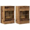 vidaXL Wall Cabinets with LED for TV 2 pcs Old Wood 40x30x60.5 cm